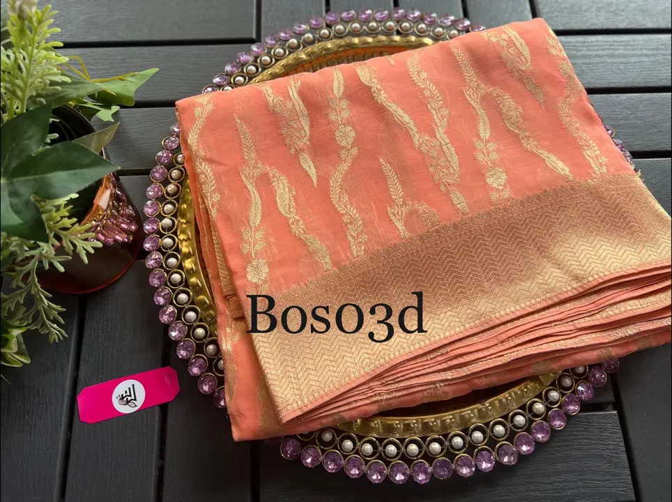 SEMI GEORGETTE WARM SILK BANARASI SAREE  uploaded by S.N.COLLECTIONS  on 2/17/2024