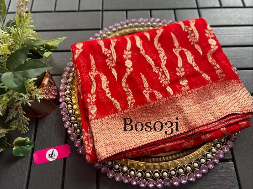 SEMI GEORGETTE WARM SILK BANARASI SAREE  uploaded by S.N.COLLECTIONS  on 2/17/2024