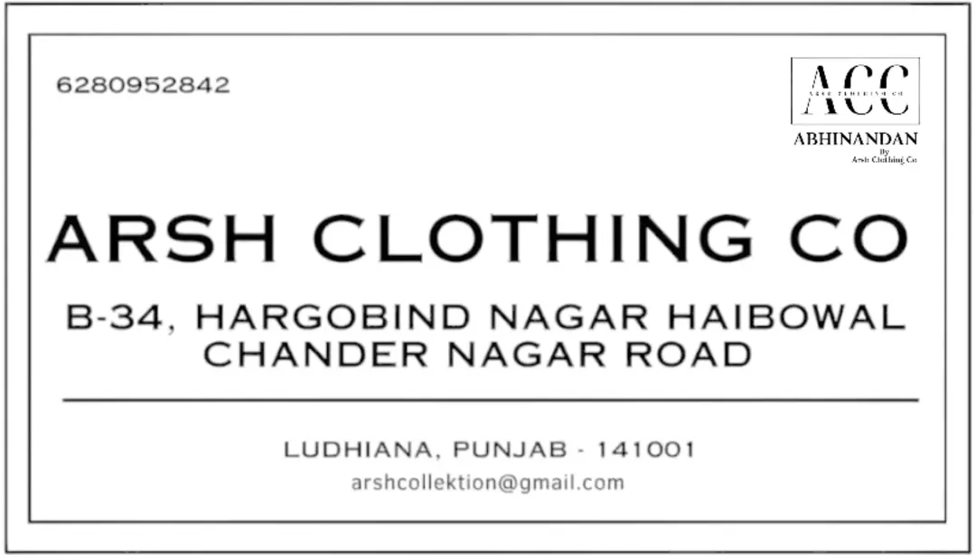 Visiting card store images of Arsh Collection