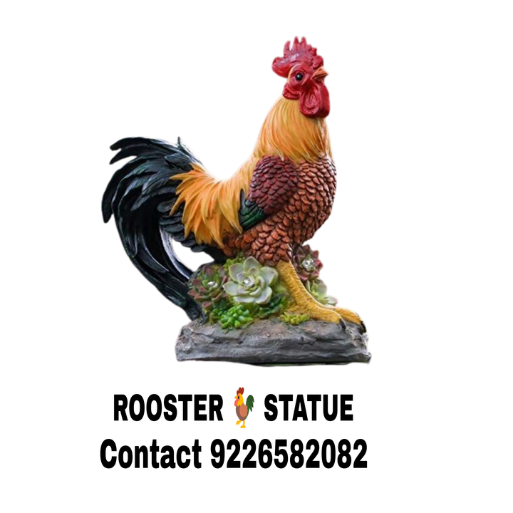 Fiber rooster statue for hotel and garden uploaded by business on 2/18/2024