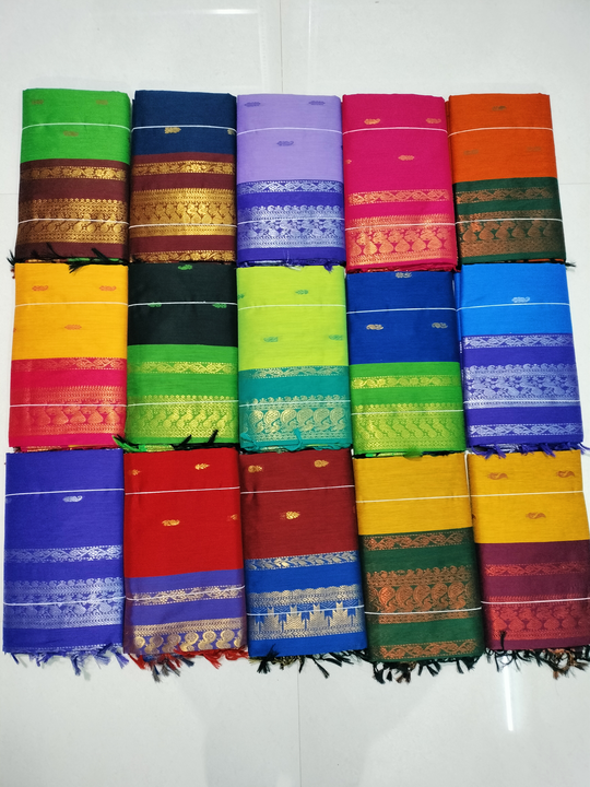 Kalyani cotton saree gadwal paithani manufacturer wholesale only 9500209321 uploaded by Kanishka silks on 2/18/2024