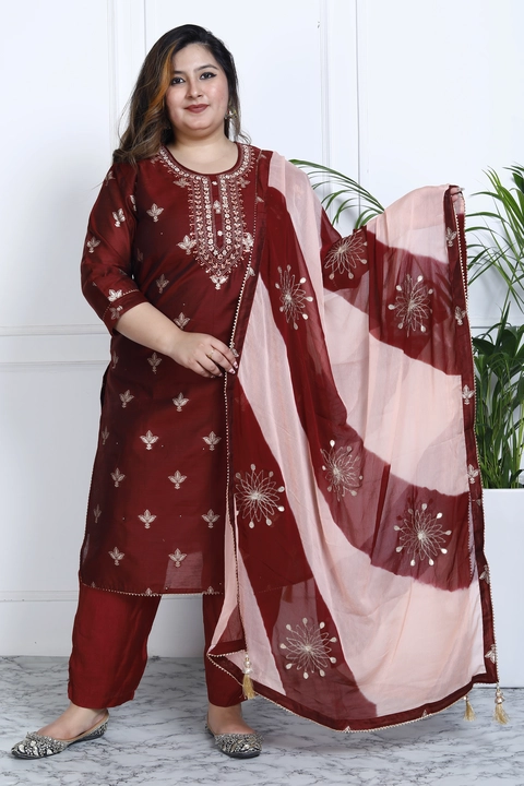 Chanderi silk suit  uploaded by Dhan nirankar creation on 2/19/2024