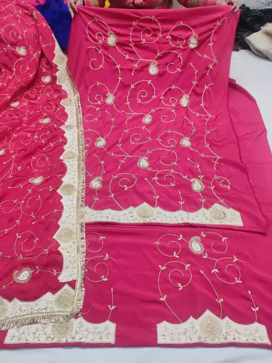Crape suit chinon dupatta rate  uploaded by Manish sales on 2/20/2024