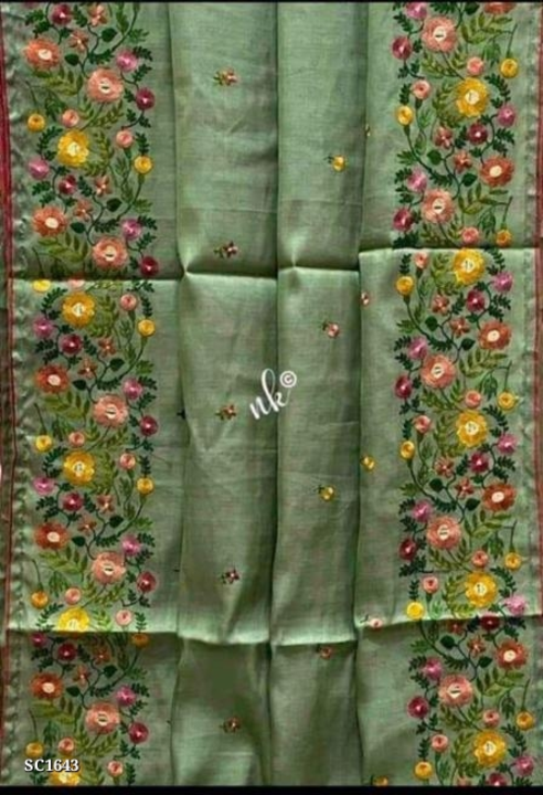 BHAGALPURI TUSSAR BY TUSSAR EMBROIDERY WORK SAREE  uploaded by S.N.COLLECTIONS  on 2/20/2024
