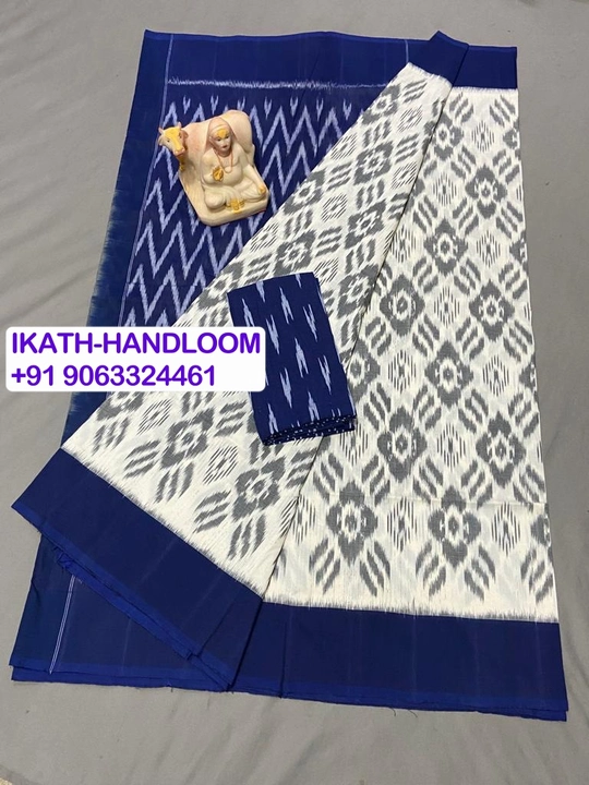 Pochampalle Ikath Cotton Saree with Blouse uploaded by Pochampalle Ikkath silk & cotton Handloom on 2/20/2024
