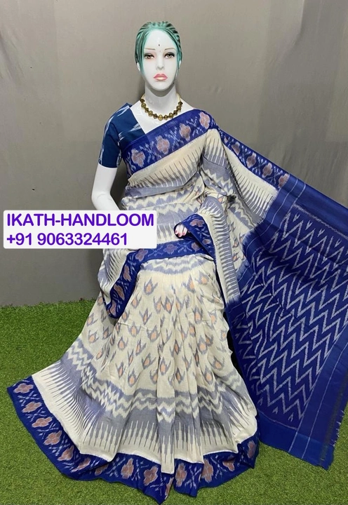 Pochampalle Ikath Cotton Saree with Blouse uploaded by business on 2/20/2024