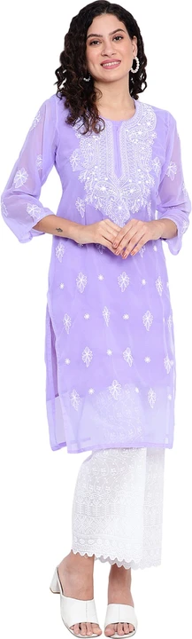 Georgette embroidered chikankari kurti uploaded by business on 2/20/2024