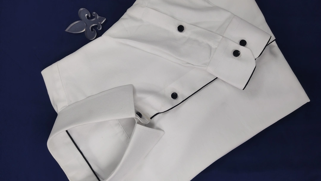 White shirt with piping design  uploaded by business on 2/21/2024