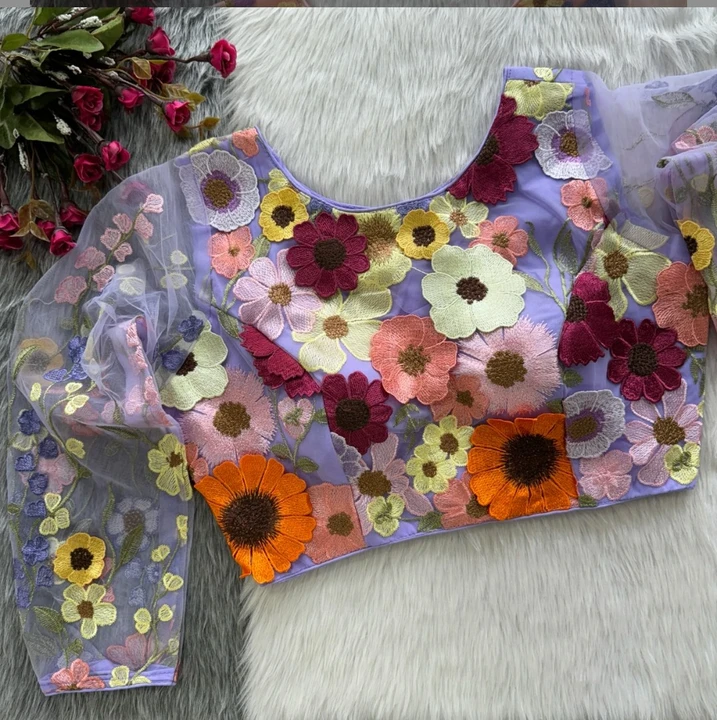 3D flower Embroidery designer blouse  uploaded by Swastik on 2/21/2024