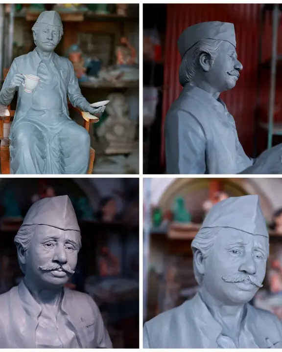 Tea man statue fiber  uploaded by Manekar arts yavatmal on 2/21/2024