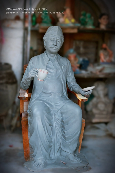 Tea man statue fiber  uploaded by Manekar arts yavatmal on 2/21/2024