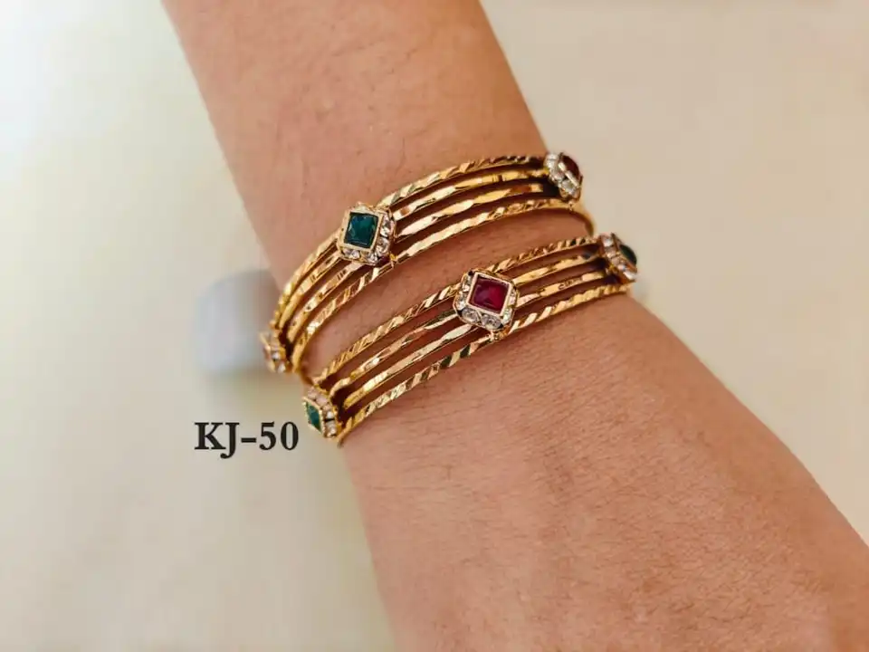 Premium quality Cubic zirconia,gold plated bangles uploaded by business on 2/21/2024