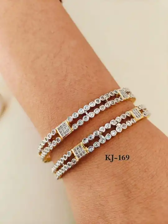 Premium quality Cubic zirconia,gold plated bangles uploaded by business on 2/21/2024