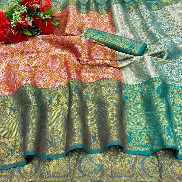 EKPAL WOMWN'S BANARASI SILK SAREE WITH UNSTITCHED BLOUSE PIECE. uploaded by Ekpal on 2/21/2024