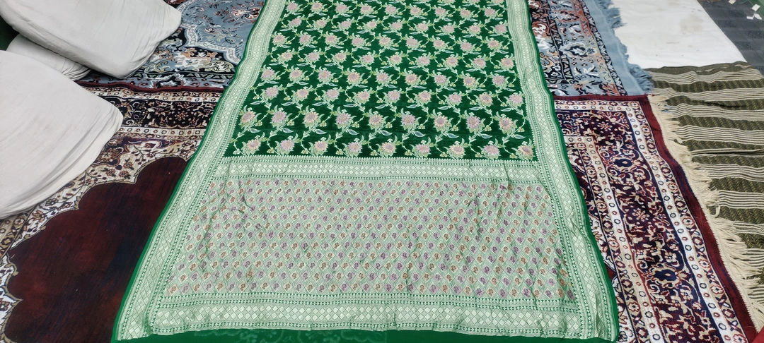 Pure khaddi Georgette banarasi handloom silk saree  uploaded by business on 2/21/2024