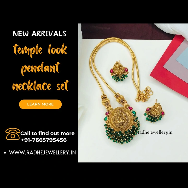 Post image @radhe_jewellery_1 Matt gold temple look pendant necklace set

✨Shop now on website- 
https://radhejewellery.in/collections/hasli-chokers
 
our services: 
👉genuine product 💯% guarantee 
👉Wholsale requirments Queries whatsapp +91-7665795456

#jewelry #jewellery #design #pendant #necklace #set #tempaljewellery #southindianweddings #newarrivals #viral #madurai #banglore #maharastra #like #share #radhejewellery #youtube #trandingjewelry