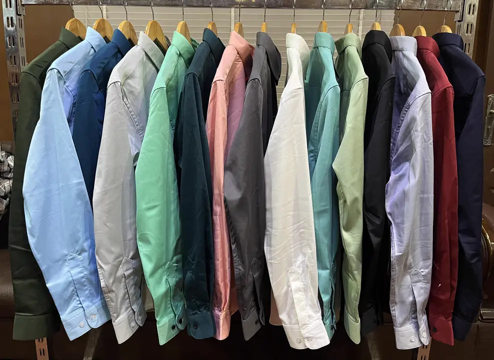 09989727188 Men’s Cotton Satin Lycra shirts for Wholesale  uploaded by business on 2/21/2024