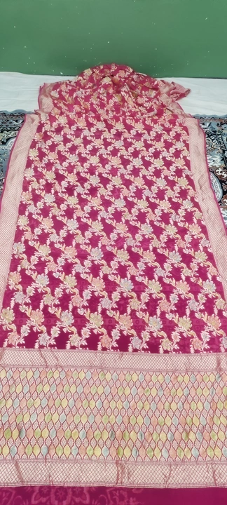 Pure khaddi Georgette banarasi handloom silk sarees  uploaded by business on 2/22/2024
