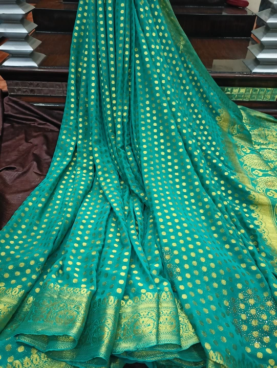 Women's Banarasi Silk Saree // Georgette // Chiffon //Partywear //Zari woven
 uploaded by Silk creations on 2/22/2024