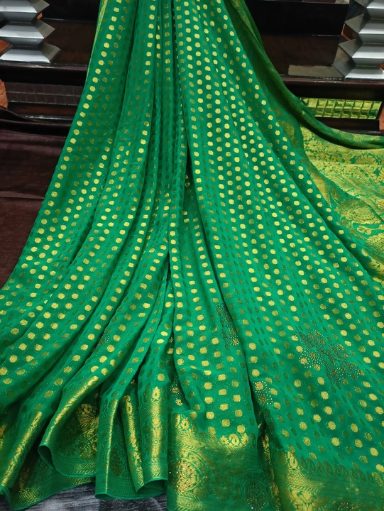 Women's Banarasi Silk Saree // Georgette // Chiffon //Partywear //Zari woven
 uploaded by Silk creations on 2/22/2024