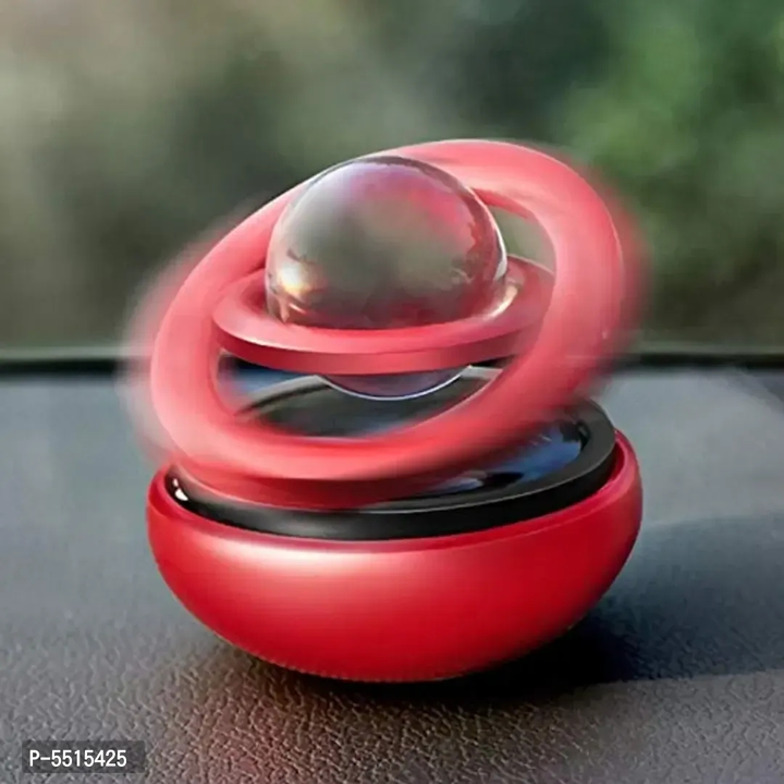 Metal Car Double Loop Solar Fragrance Double Ring with Glass Ball Rotating Car Aromatherapy uploaded by business on 2/22/2024
