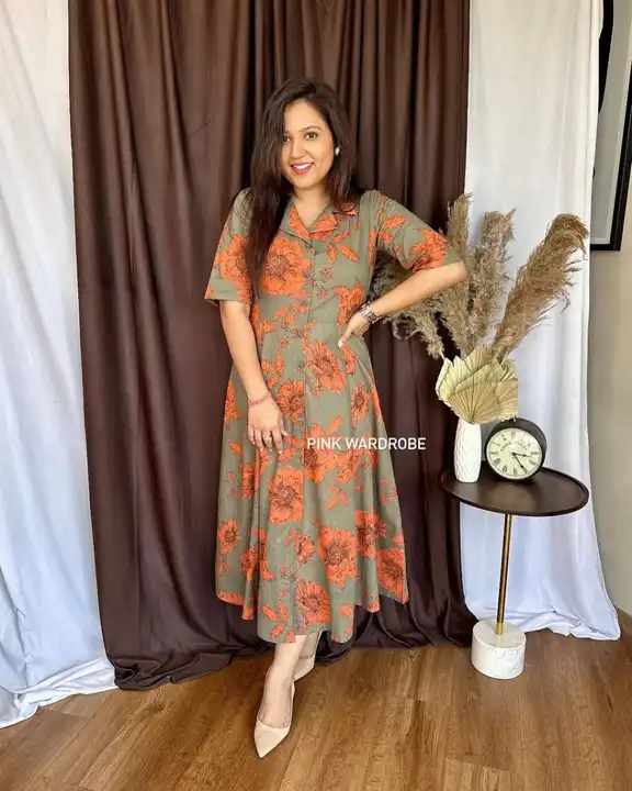 *Premium cotton printed fir flair dresses 👗👗 are a prefect option for your daily casual wardrobe f uploaded by JAIPURI FASHION HUB on 2/23/2024