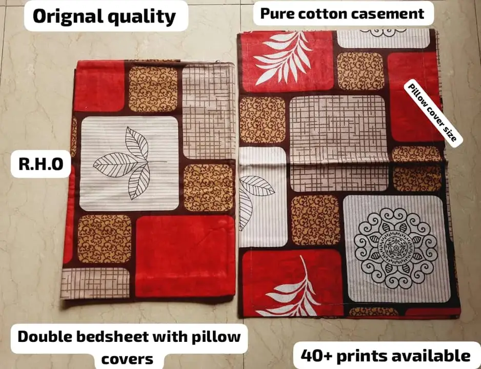 Double bedsheet with pillow covers  uploaded by Rajesh handloom outlet on 2/23/2024
