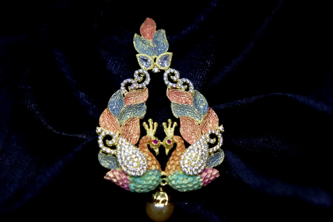 Beautiful peacock shaped American diamond pendant set uploaded by CULTURE on 2/24/2024