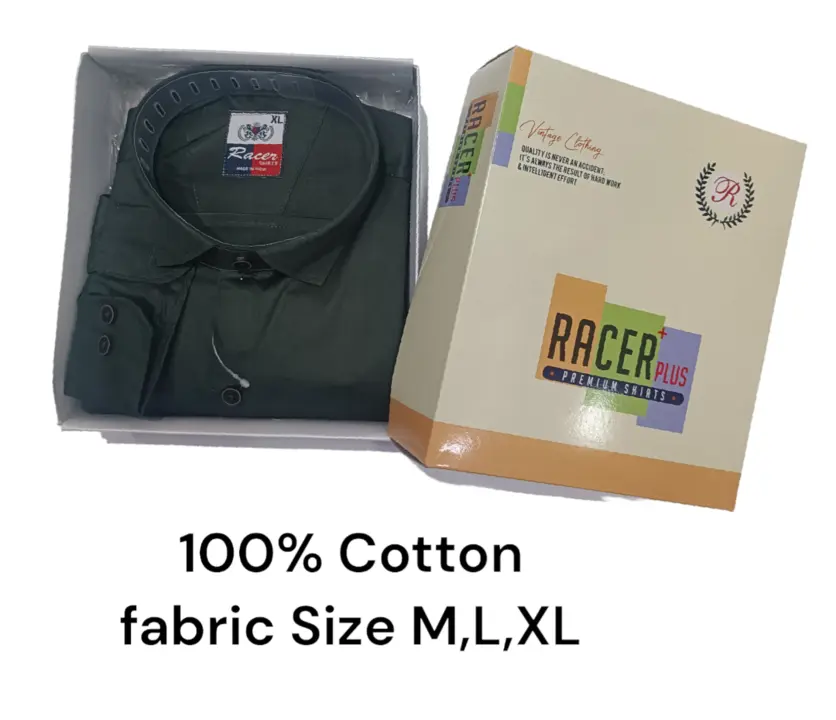 Men box solid cotton fabric shirt  uploaded by Kushal Jeans, Indore on 2/24/2024