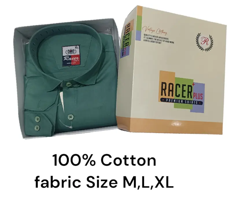 Men box pack solid cotton fabric shirt  uploaded by Kushal Jeans, Indore on 2/24/2024