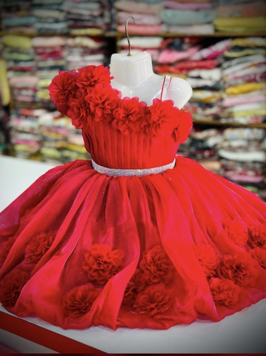 Beutiful red party wear frock  uploaded by K.naina dresses on 2/24/2024