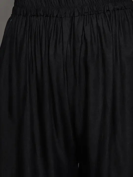 Women rayon solid black Palazzo  uploaded by Monis Boutique House on 2/24/2024