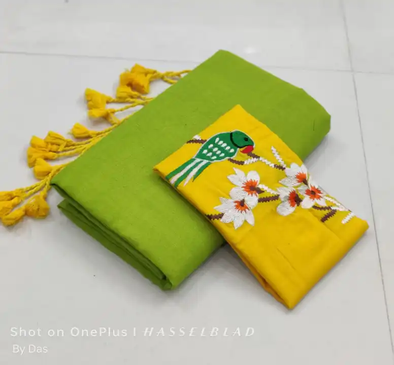 Pure Khadi With blouse piece available, Whatsapp 9830750023 uploaded by business on 2/25/2024