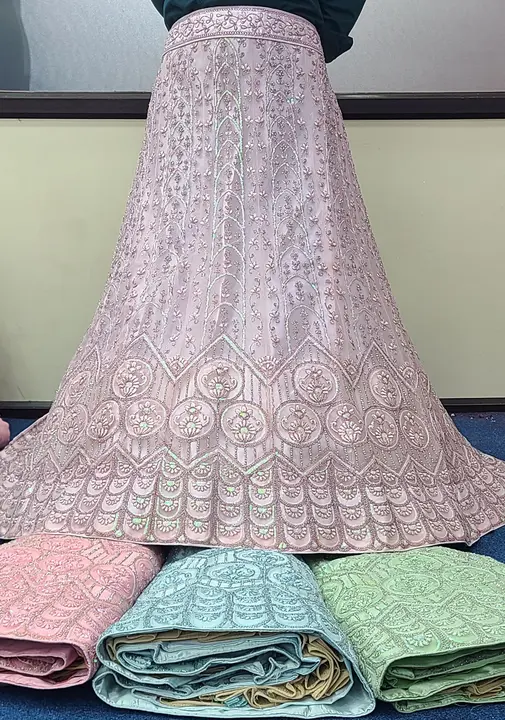 Net fabric with mirror work with kenken  uploaded by Srija collection on 2/25/2024