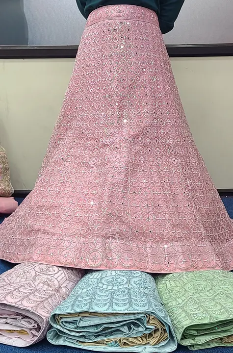 Net fabric with mirror work with kenken  uploaded by Srija collection on 2/25/2024