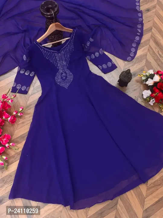 Classic Georgette Embroidered Gown for Women with Dupatta
 uploaded by Sai Store  on 2/26/2024