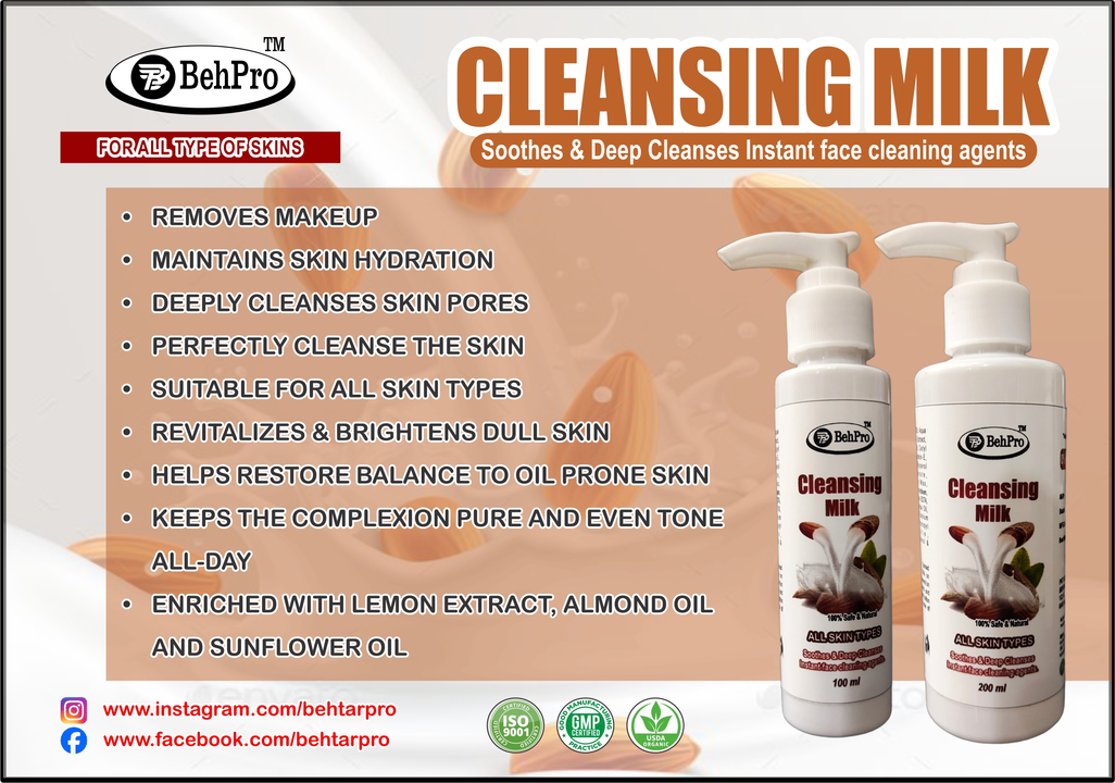 Cleaning Milk 100ml uploaded by BePro (Behtar Products) on 2/26/2024