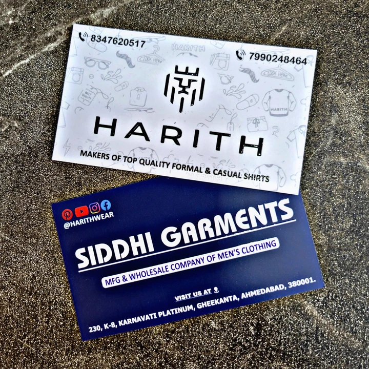 Visiting card store images of HARITHWEAR
