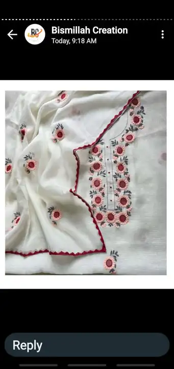 Applique cotton kota suits uploaded by Bismillah Creation on 2/26/2024