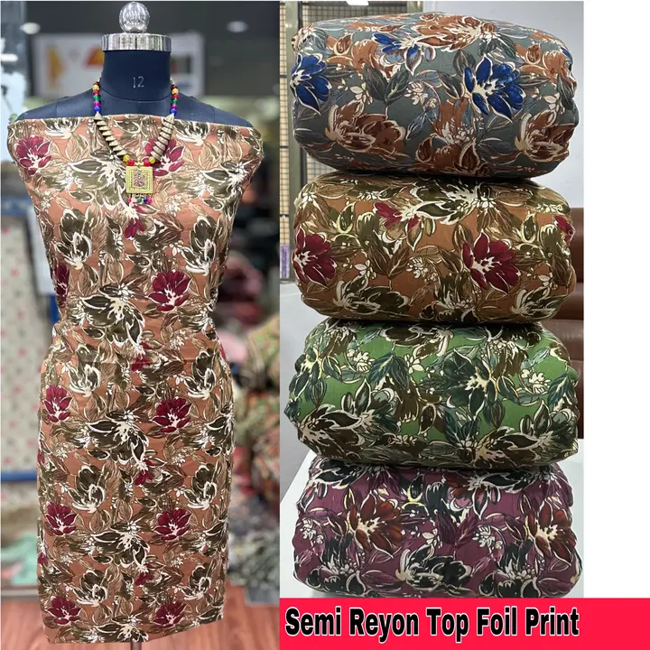 Semi Rayon Foil Print uploaded by Surat Fashion Fabrics Hub on 2/26/2024