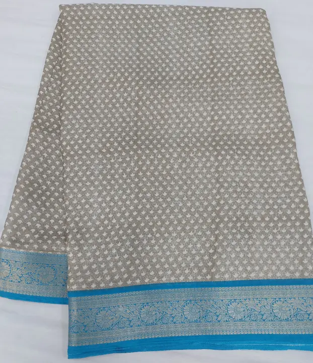 Georgette ptd with small prints with Jacord weaving border exclusive design with fancy colour matchi uploaded by M ARVIND & CO on 2/27/2024