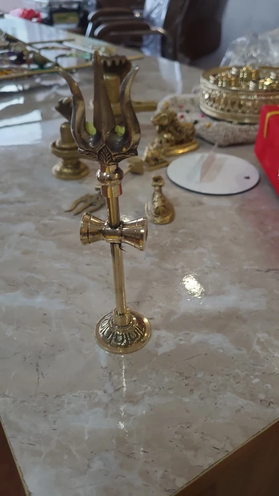 Pure brass trishul uploaded by business on 2/27/2024