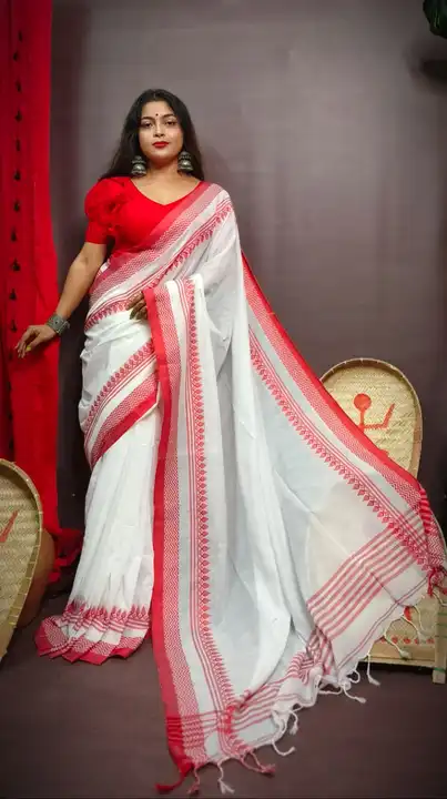 Handloom khadi cotton saree  uploaded by Sujata saree cantre on 2/27/2024