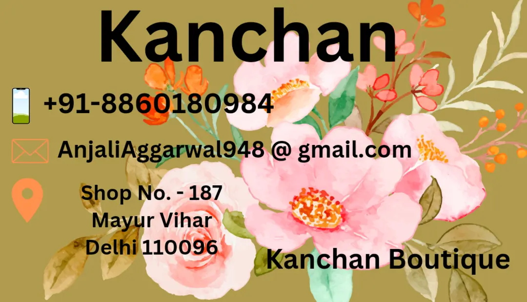 Visiting card store images of ❤️Kanchan 🌹🌹 butique ❤️