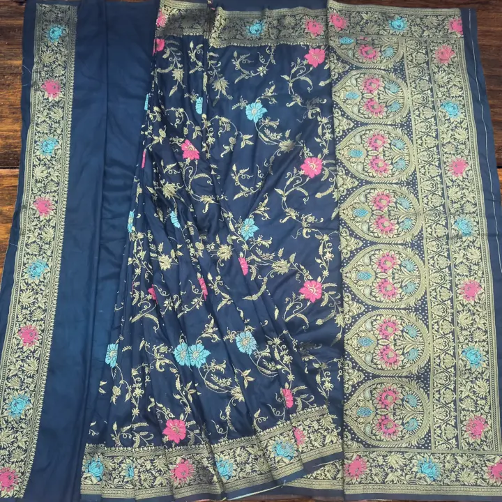 Women's Traditional Banarasi Jaal Pattern Floral Meenakari Silk Saree Zari Woven  uploaded by business on 2/28/2024