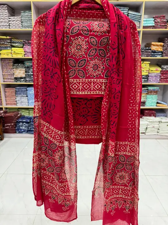 Cotton suit with cotton dupatta  uploaded by Trishabagruhandprint on 2/28/2024