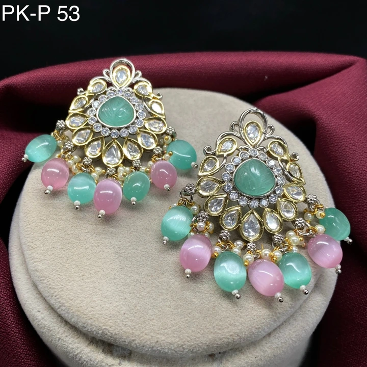 Polki Kundan earrings stud uploaded by Sb designs on 2/28/2024