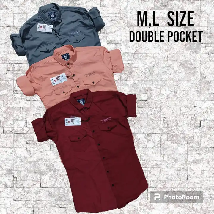 Mens plain double pocket shirts uploaded by Hasmukh creation on 2/28/2024