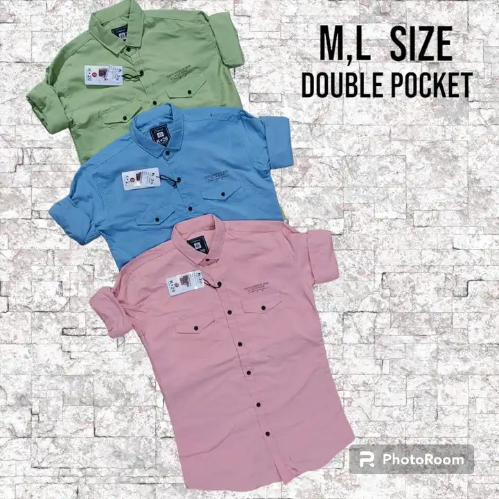 Mens plain double pocket shirts uploaded by Hasmukh creation on 2/28/2024