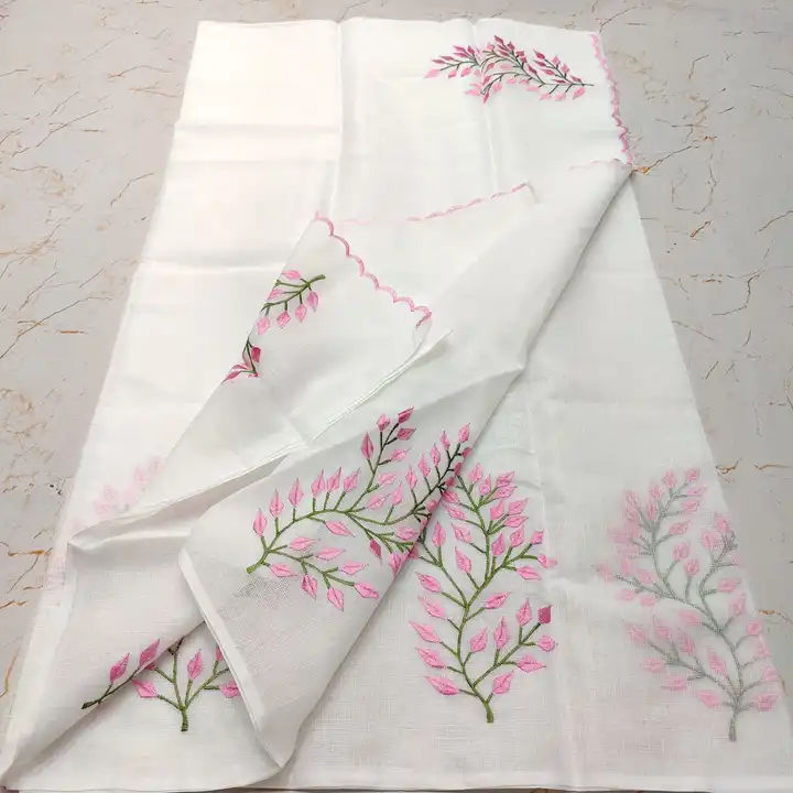 Kota doria cotton embroidery work saree  uploaded by business on 2/28/2024